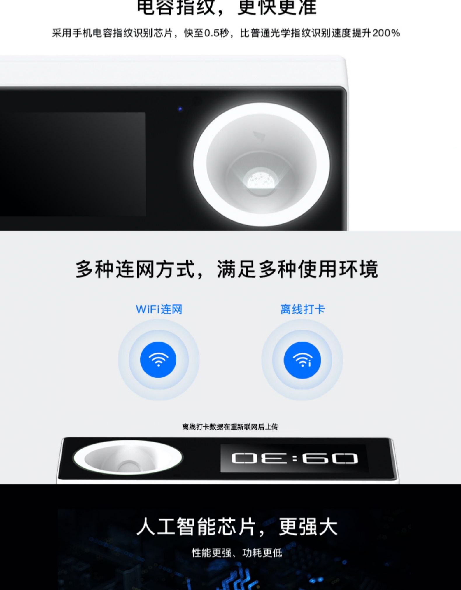 釘釘M1F人臉指紋考勤一體機(圖3)